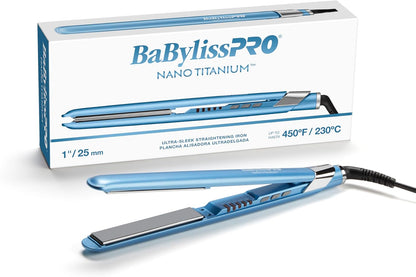 Plancha alisadora ultra-delgada BaByliss PRO, Nano Titanium, 1"/25mm.
