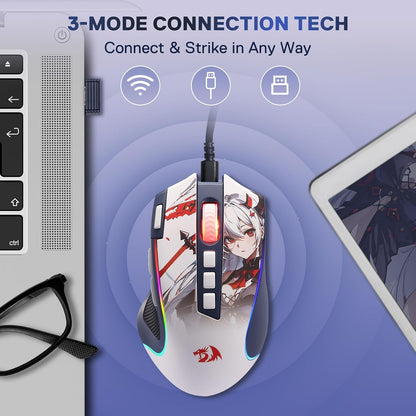 Mouse Gamer Redragon M612AK Pro RGB 8000 DPI Inalámbrico