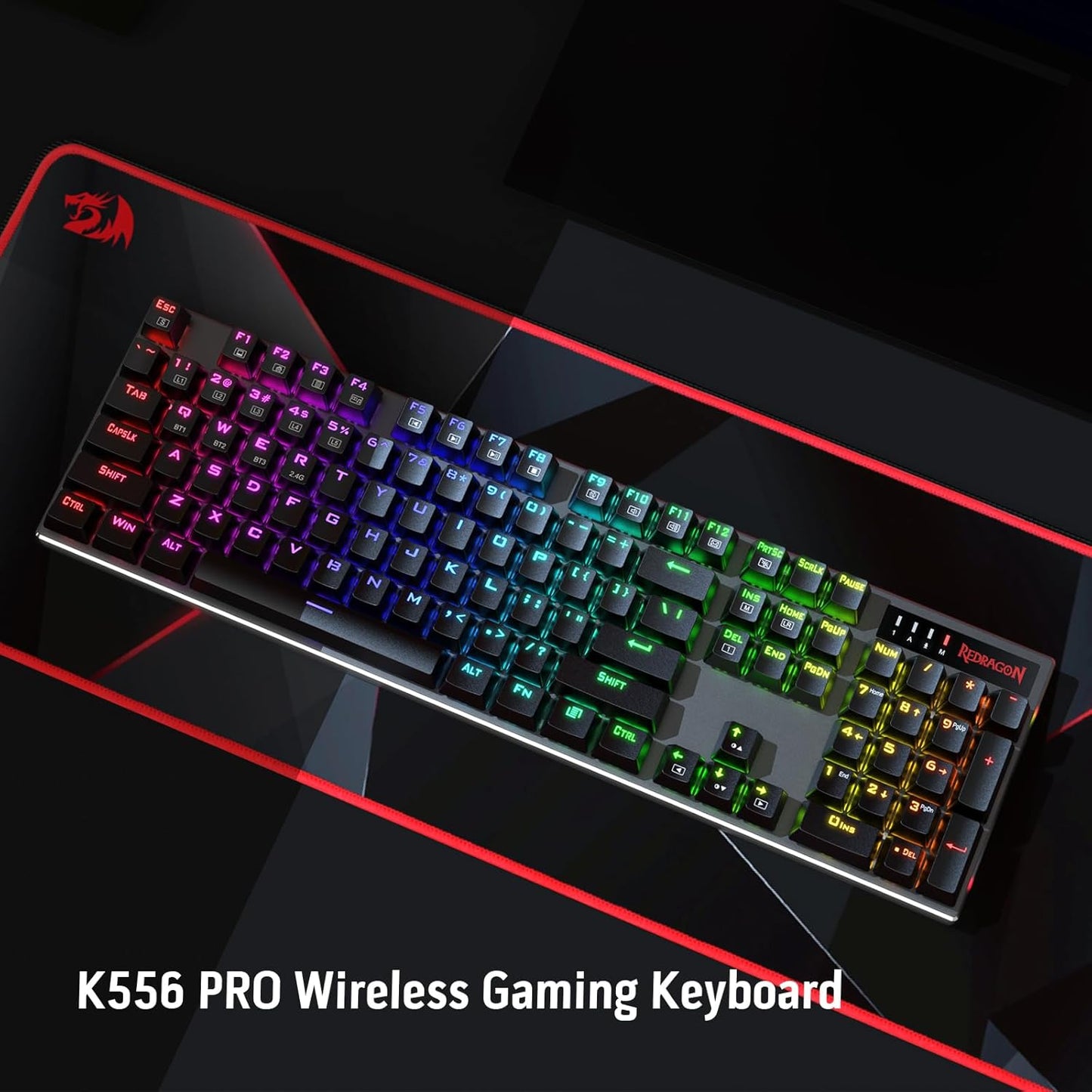 Teclado inalámbrico para juegos, RGB, Redragon, BT/2.4Ghz.