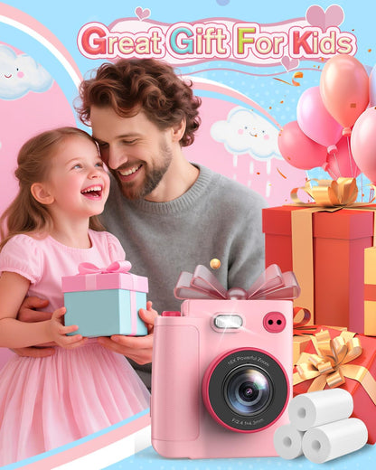 Cámara para niños, digital HD 1080P, tarjeta SD, impresión y selfie.