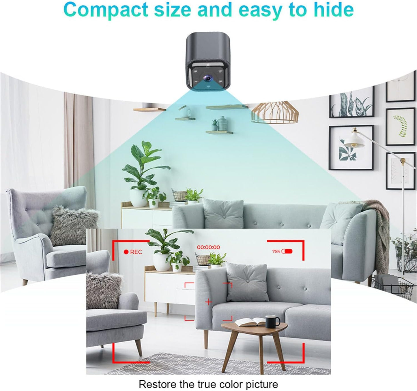 cámara WiFi Inteligente HD, visión Nocturna, intercomunicador.