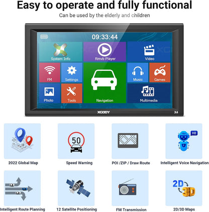 GPS de 9", para camión, con visualización táctil, Xgody X4 (USADO).