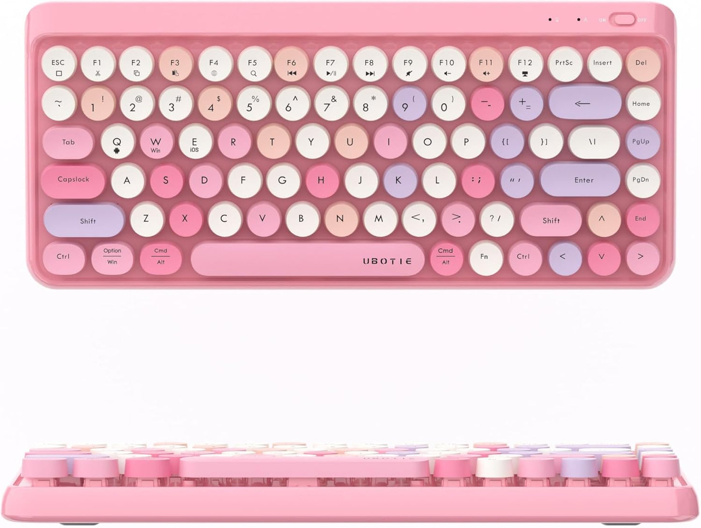 Teclado portátil Ubotie Bluetooth colorido inalámbrico