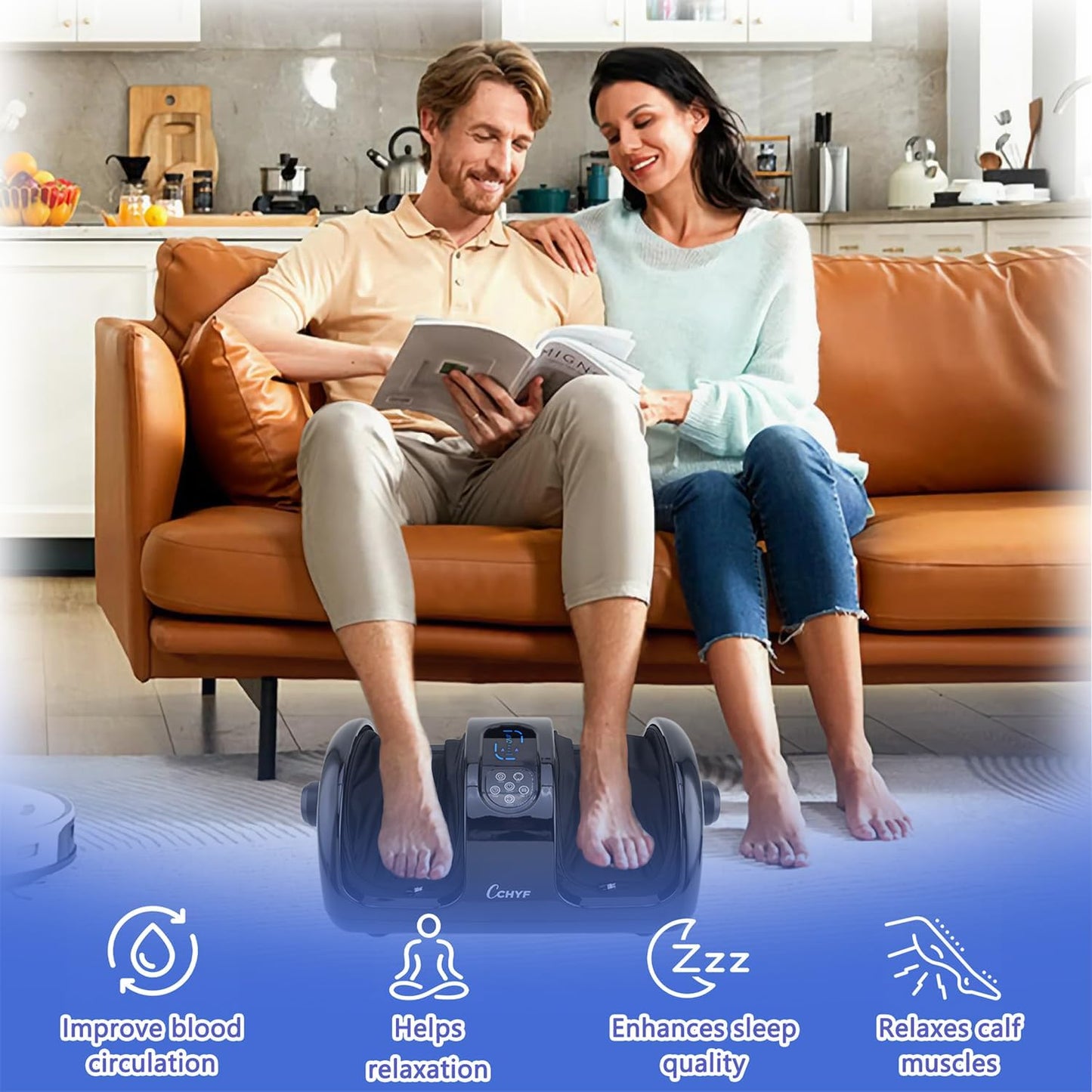 Masajeador de pies Shiatsu con calor, alivio del dolor y terapia de calor.