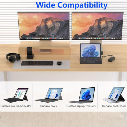 Docking Station Triple Displays Dual HDMI+VGA, 12 en 1
