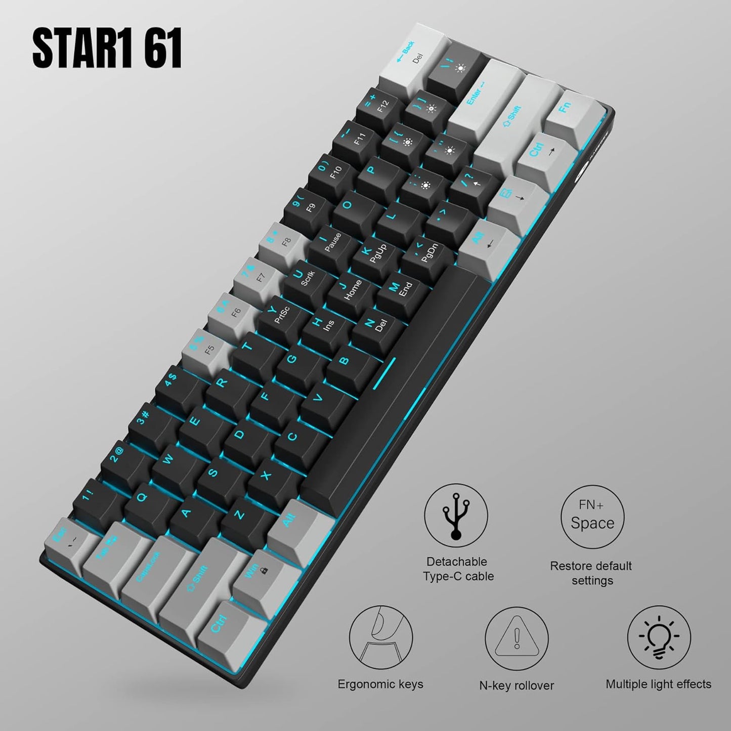 MageGee Teclado mecánico 60%, teclado para juegos.