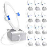 Luces LED empotrables de 6 ", regulable, 4000 K blanco frío. 12 PACK Ensenior