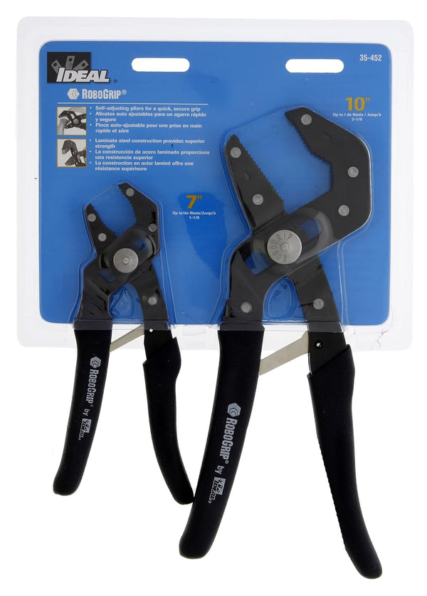 Pinzas Alicates 35-452 Robo Grip de 7 y 10 pulgadas. IDEAL INDUSTRIES