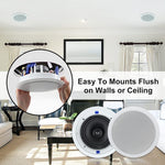 Altavoces empotrables para techo o pared, Herdio HSC-818, de 6.5".