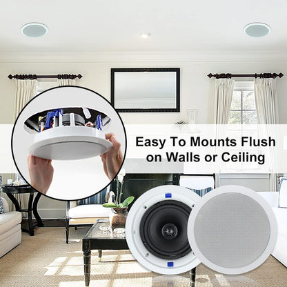 Altavoces empotrables para techo o pared, Herdio HSC-818, de 6.5".