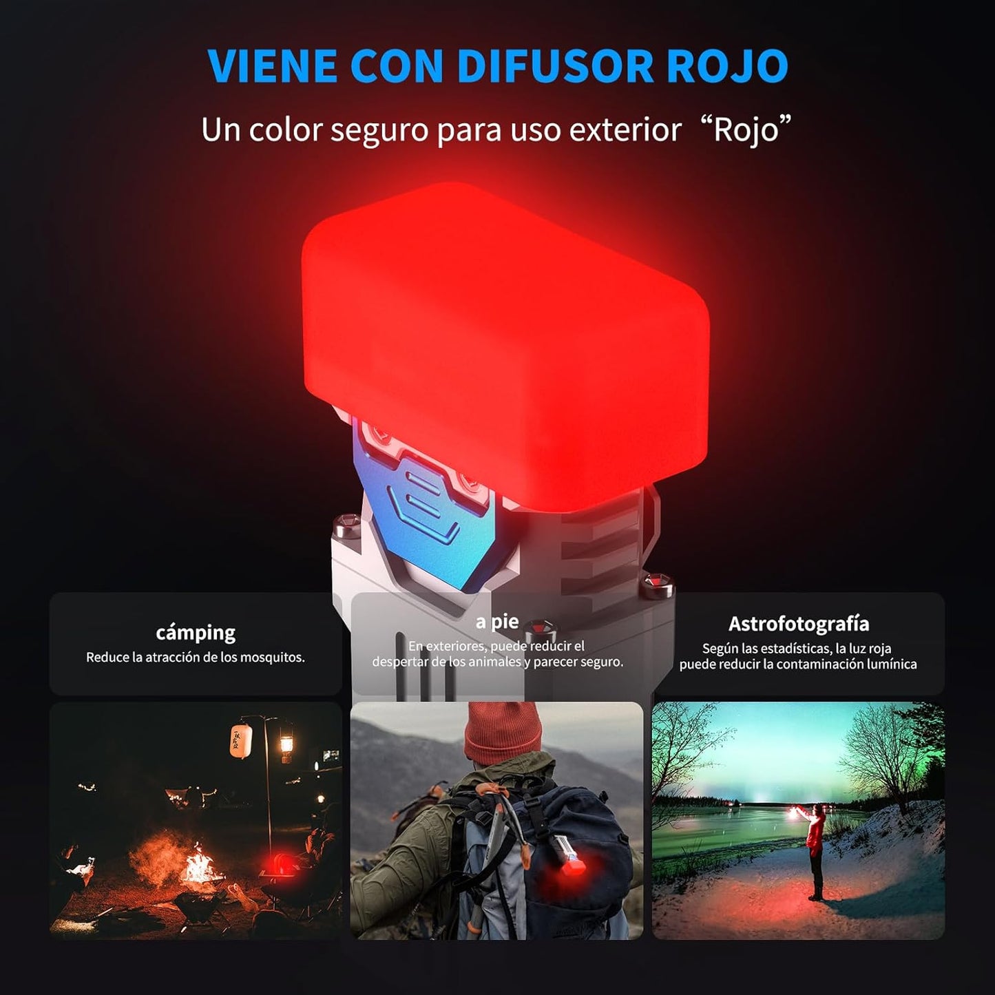 WUBEN X2 Linterna LED Recargable, 1800 lúmenes.