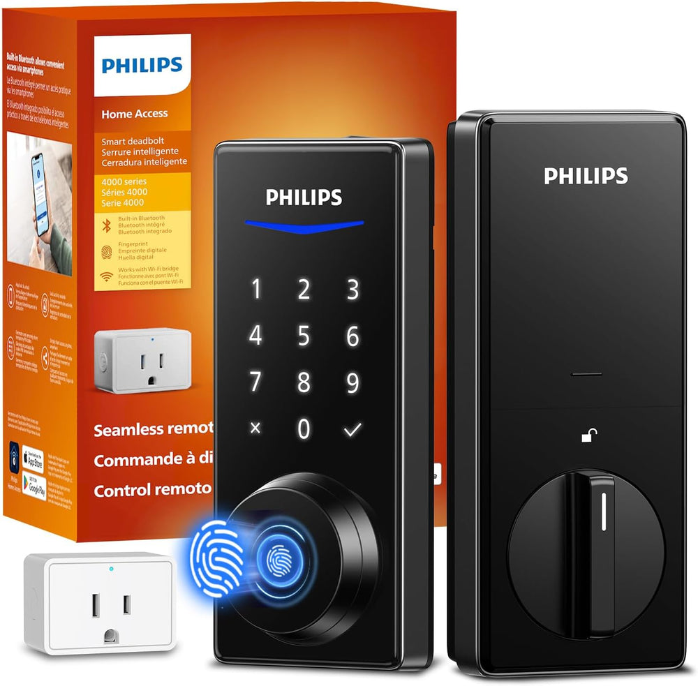 Cerradura inteligente WiFi Philips, desbloqueo automático App y huella.