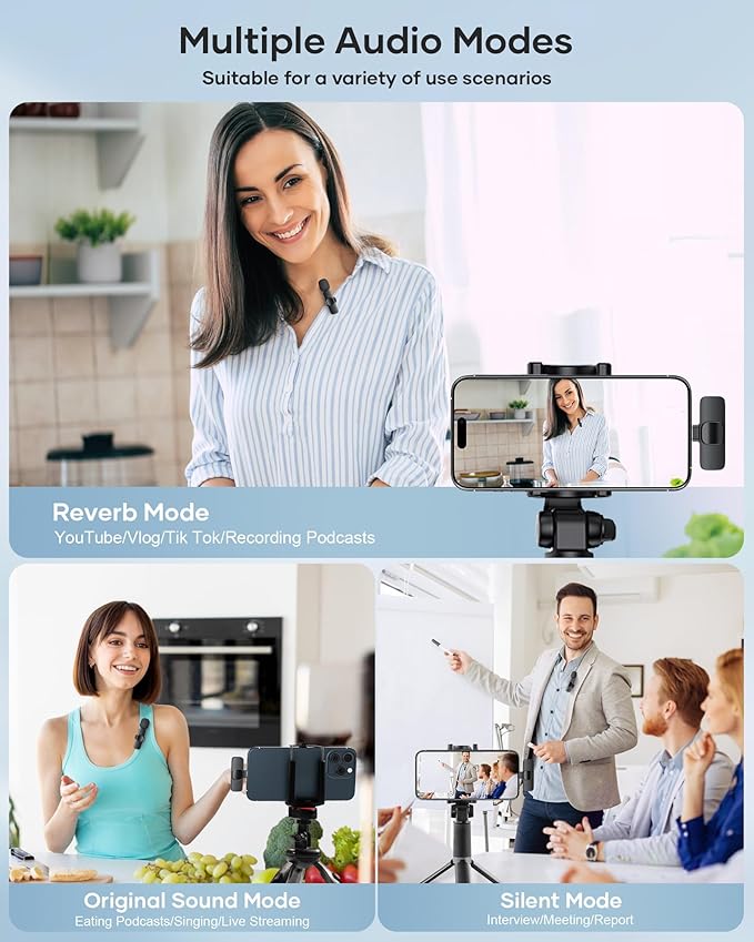 2 micrófonos de solapa inalámbricos para grabación KUKIHO