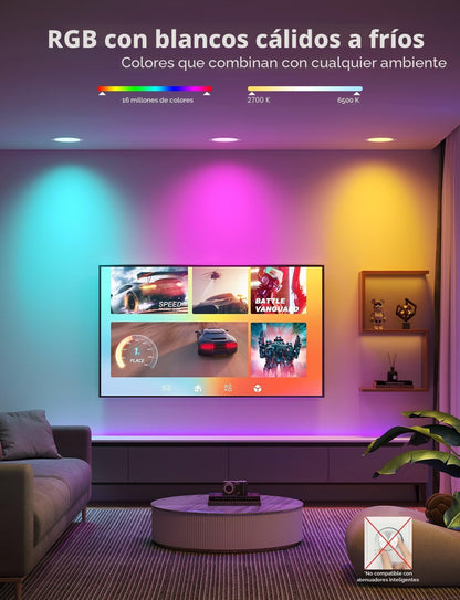 Iluminación empotrable inteligente Govee de 4", H601B luz LED RGBWW