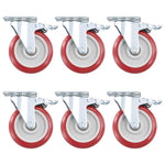 Juego de 6 ruedas giratorias, 5" con freno de bloqueo, 360-1320 lb