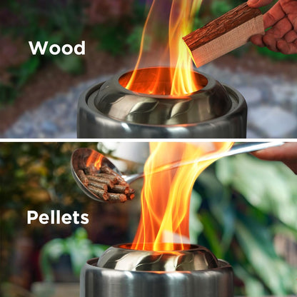 Chimenea de mesa con soporte de 7.9 x 6.1", con bolsa de viaje.