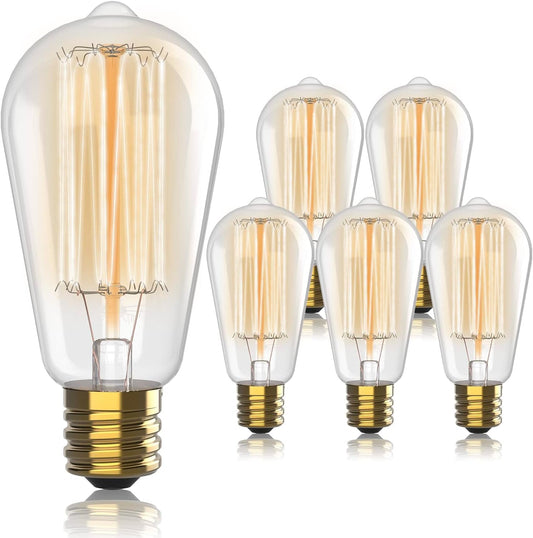 Bombillas (6) E26 incandescentes vintage Edison Espird 60W ST64