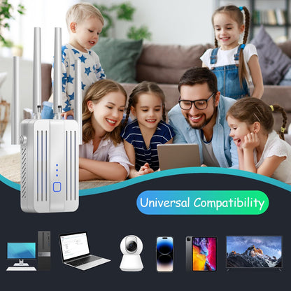 Amplificador de señal WiFi para el hogar, hasta 45 dispositivos.
