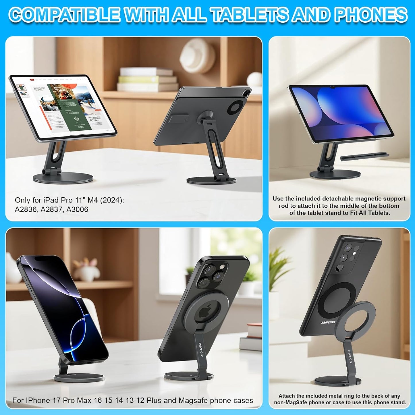 Soporte de carga inalámbrico magnético 2 en 1,  iPad Pro 11" M4.