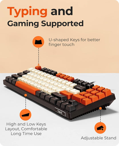havit Teclado mecánico con cable y teclado compacto.