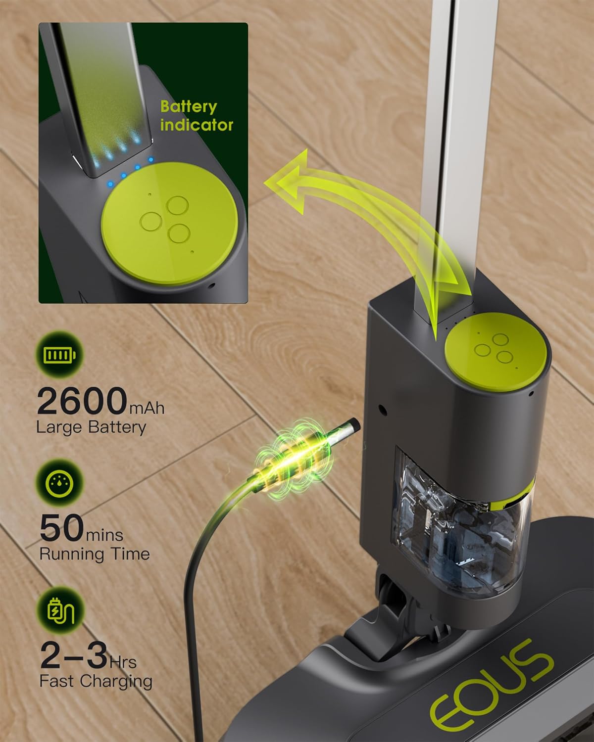 Trapeador eléctrico, tanque de agua desmontable, EOUS,(USADO).