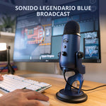 Micrófono USB Blue Yeti Azul Condensador 3 Cápsulas