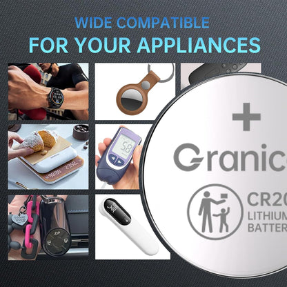 Granicell, Batería compatible con Apple AirTag CR2032, litio 3V.