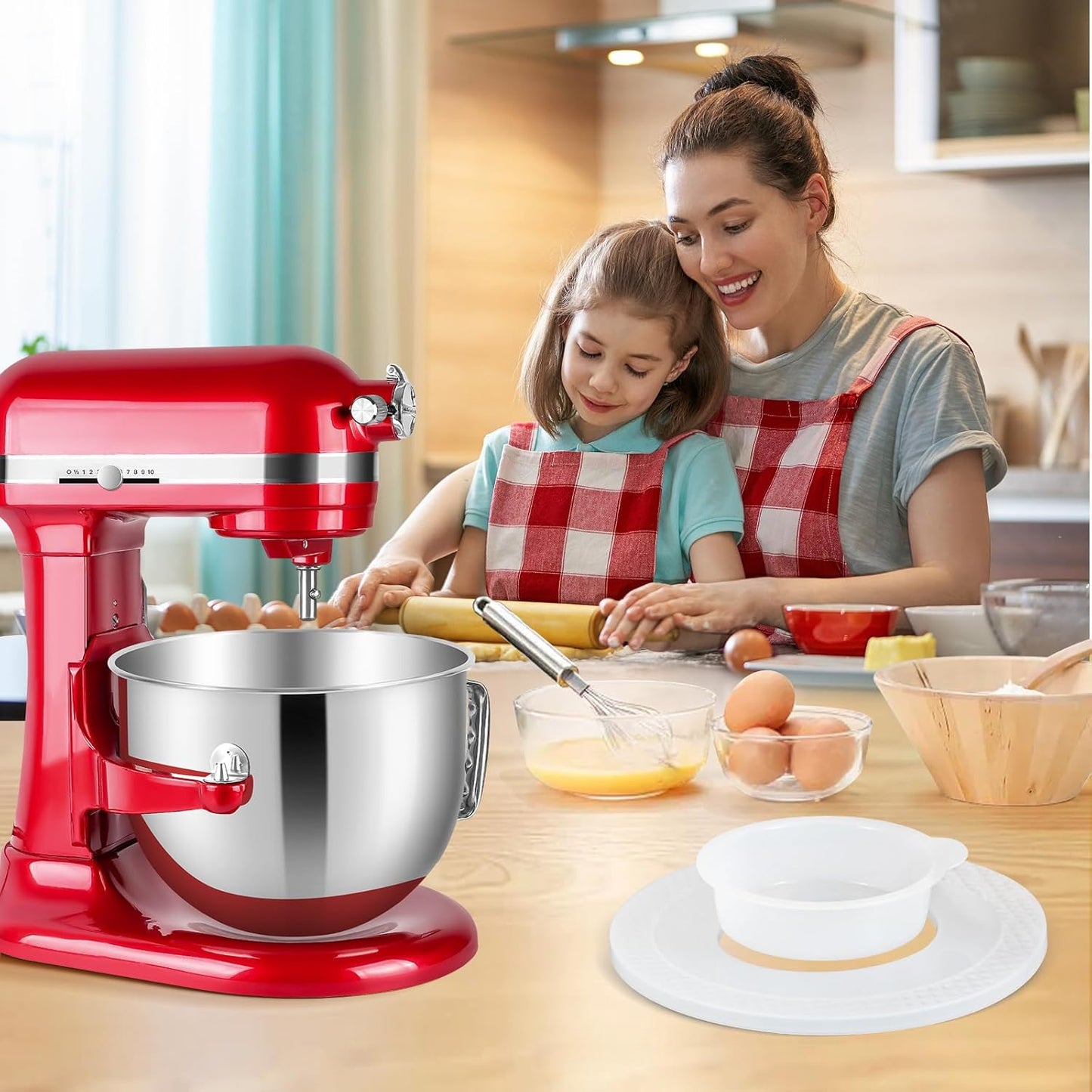 Cuenco mezclador de acero inoxidable de 7qt con tapas comp. kitchenaid de pie