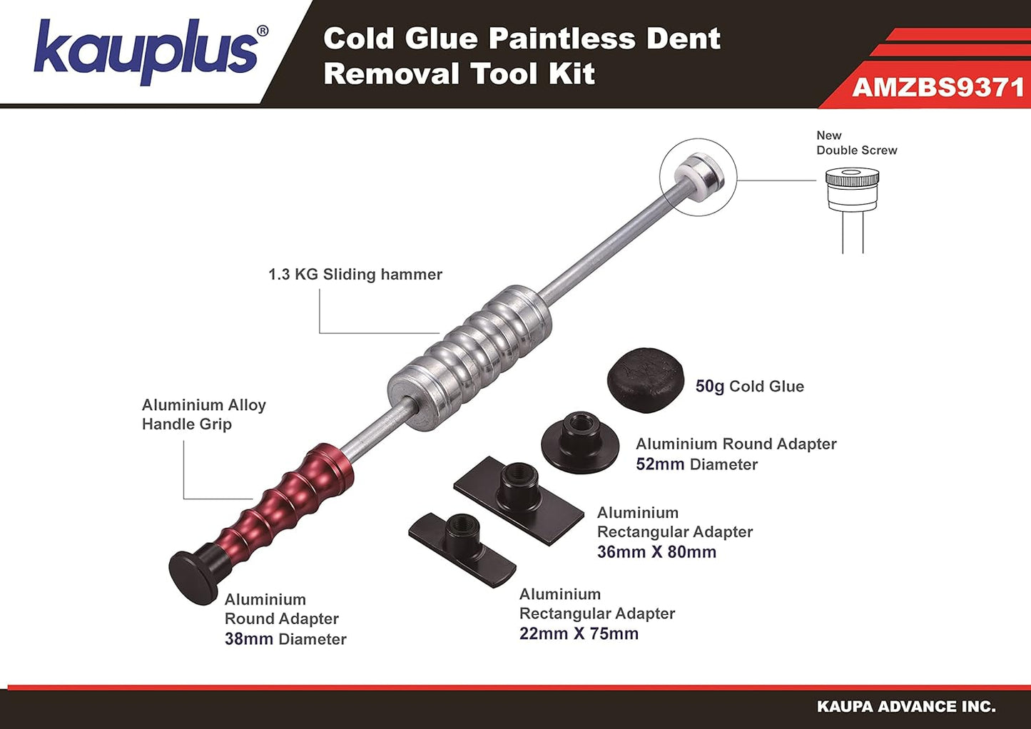 Kit de extracción de abolladuras, martillo deslizante, pegar frío,(USADO).