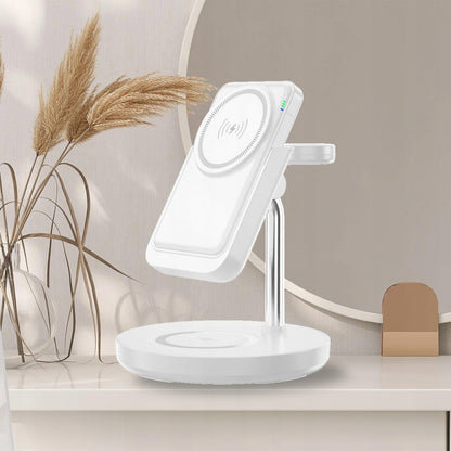 Cargador portátil inalámbrico para iPhone, AirPods y Smartwatch.
