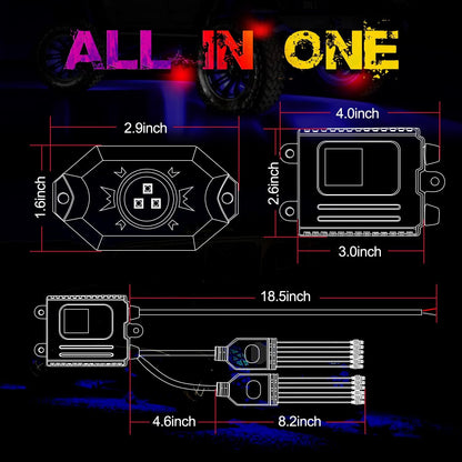 Kit de 12 luces LED-RGB, coche, todoterreno, 4x4, camión,(USADO).