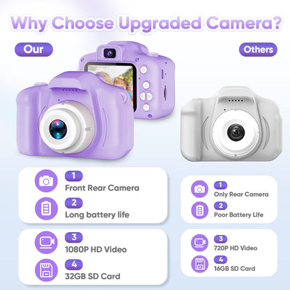 Cámara digital para niños color morado