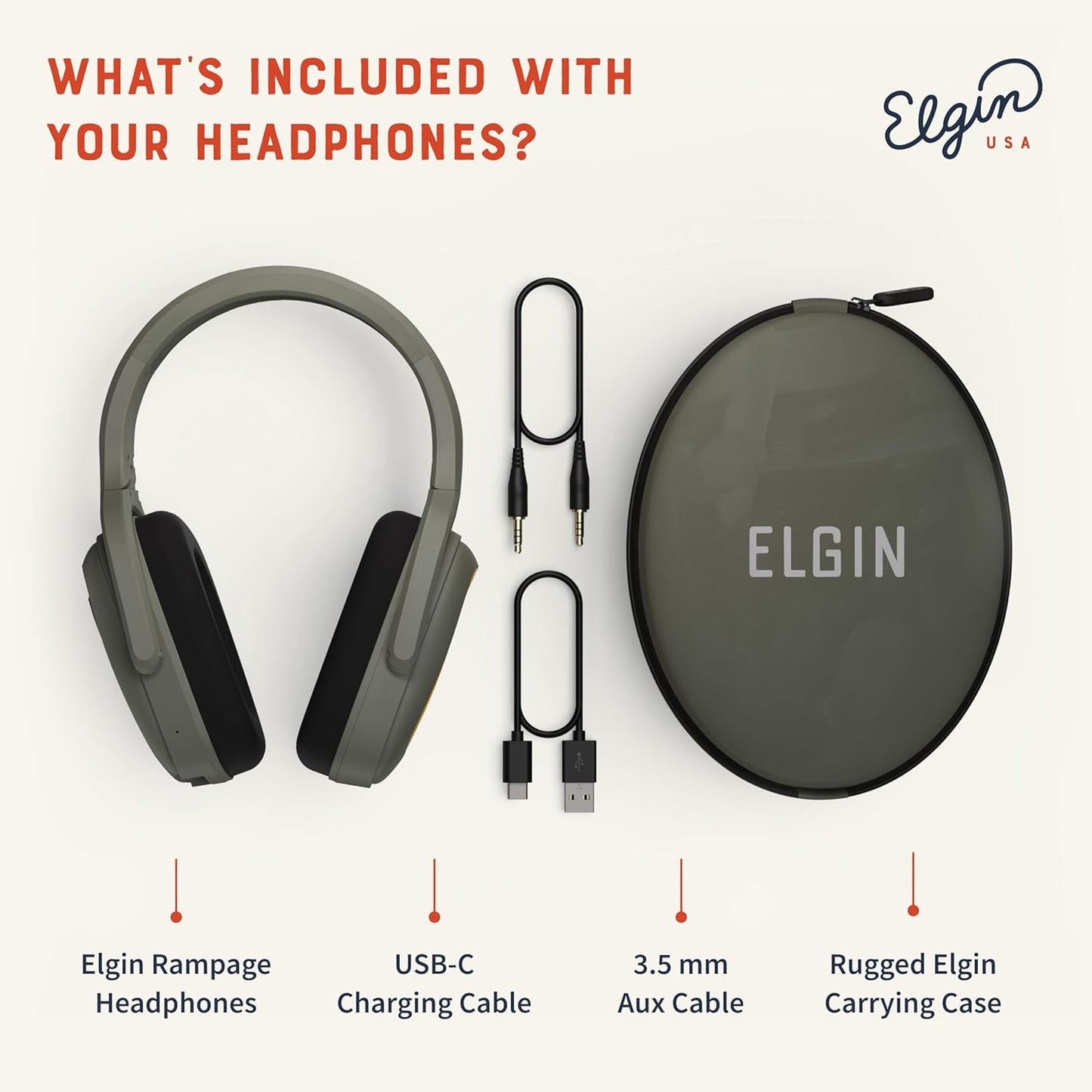 Elgin Rampage, Auriculares Bluetooth de protección auditiva, IP65.