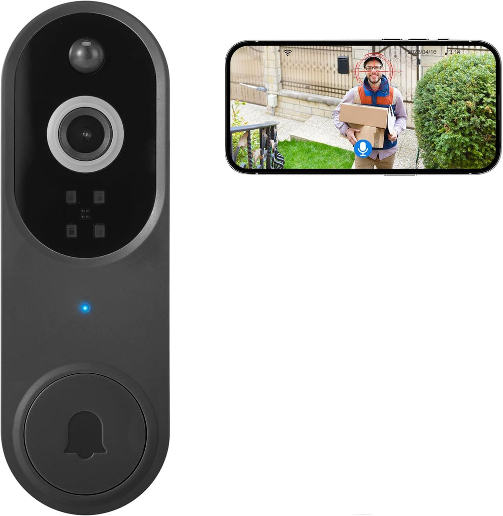 Timbre con Cámara, Inalámbrico con WiFi, Impermeable IPX65.