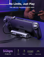 Docking Station, para Steam Deck, 6 en 1, HDMI, Ethernet, 3 USB.