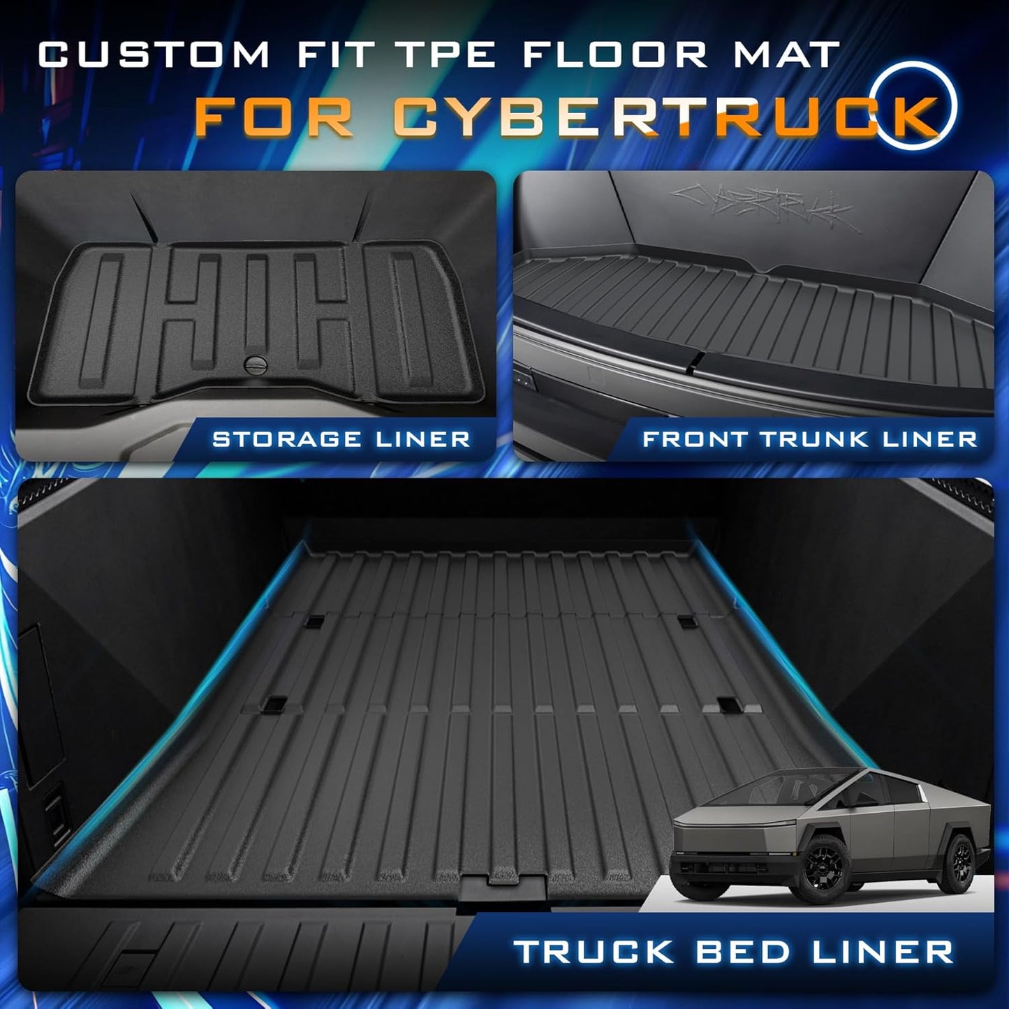 Tapetes para Tesla Cybertruck,  6 alfombrillas de TPE.