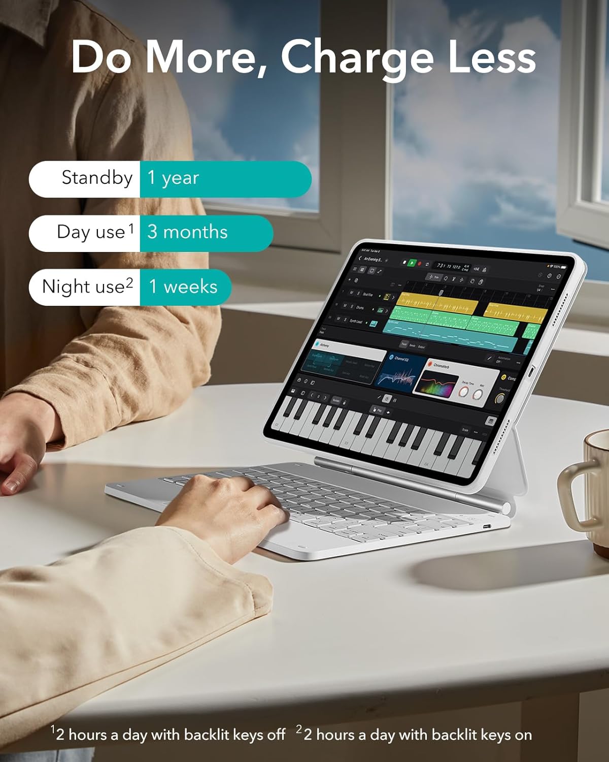 Funda con teclado para iPad Pro de 13", ESR Rebound 360 Series.