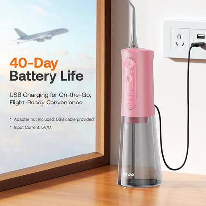 Irrigador Bucal Inalámbrico, Recargable con 3 modos de limpieza, IPX7, R