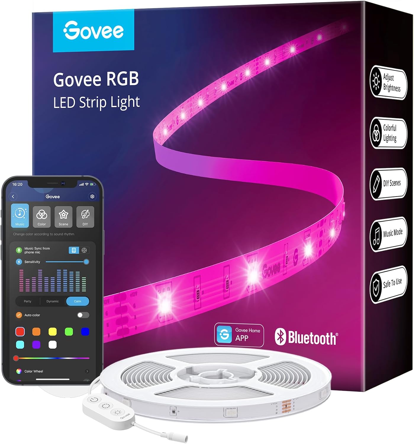 Govee - Tira de luces LED de 100 pies Bluetooth
