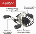 Carrete Pesca Zebco Bullet MG Spincast 30 Magnesio Ultraligero