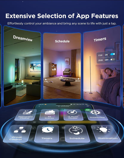 Lámparas de pie Govee H6076A, Inteligentes con control de voz, Alexa.