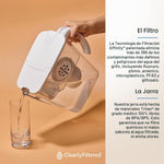 Jarra con filtro Clearly Filtered, 2.3 LT, Microplásticos PFAS y plomo