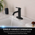 Grifo para lavabo de baño Mueller Premium, Monomando, negro mate.