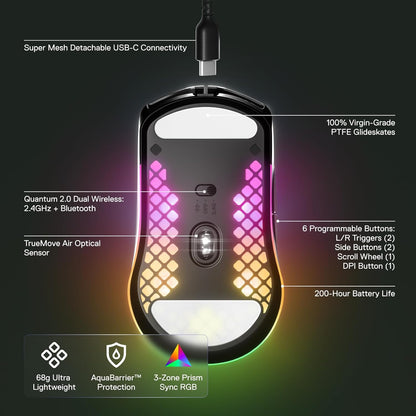 Mouse para Juegos Steelseries Aerox 3, TrueMove 8K y Ultraligero