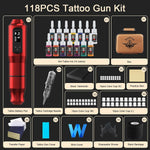 Kit de 2 Máquinas De Tatuaje, 20 Agujas, con suministros.