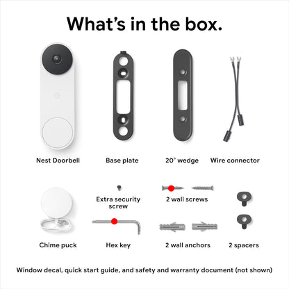 Timbre Google Nest con cable, Cámara de Video 2 gen (USADO)