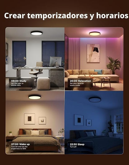 Plafón Inteligente Govee RGBIC LED 12 Pulg 2400LM WiFi