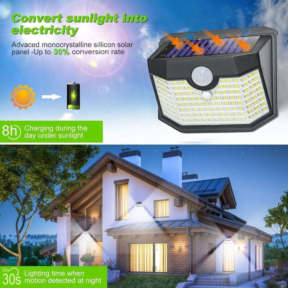 Luces LED solares para exteriores, con sensor de movimiento, 6pcs.
