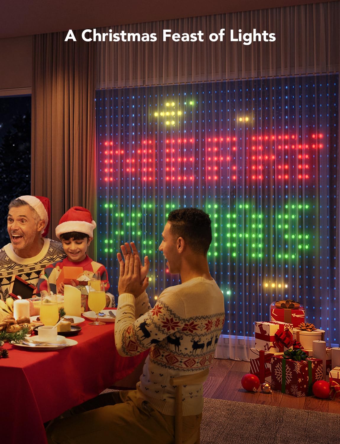 Luces de cortina, Smart,  WiFi LED, Govee, 520 RGBIC, IP65.