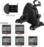 Mini bicicleta estática, para brazos y piernas con pantalla LCD.